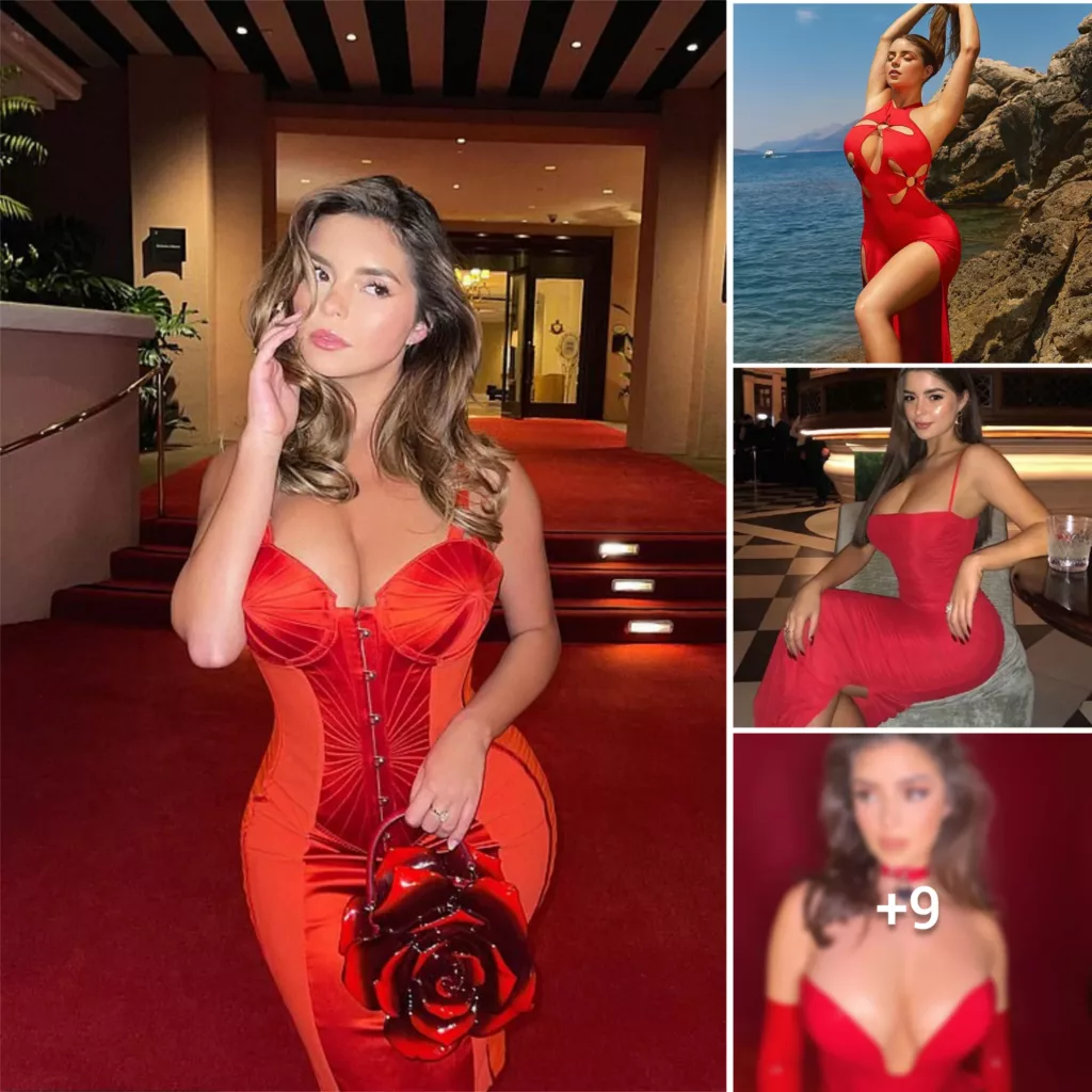 “Demi Rose sets social media ablaze with daring red dress choices”